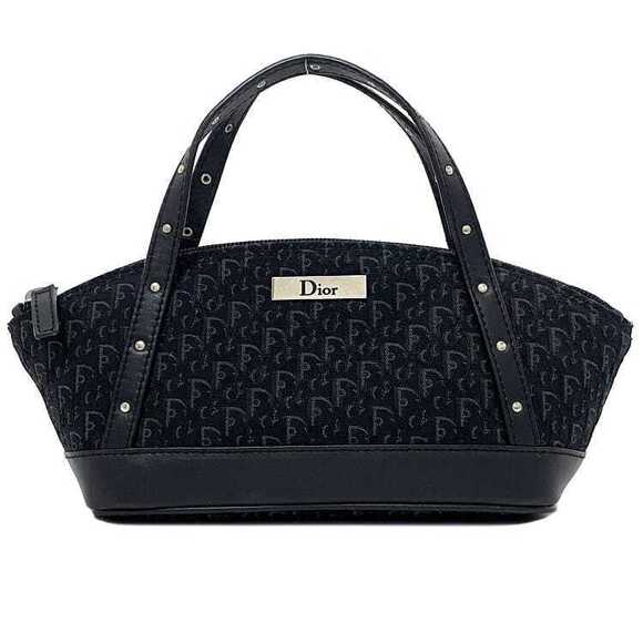Dior Handbags - Christian Dior Handbag Black Silver Trotter Bag Accessory Clutch All over Plate